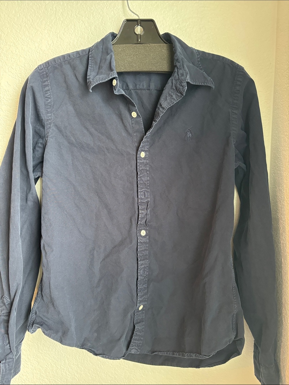 Ralph Lauren Classic Navy Long-Sleeve Button-Down Shirt
